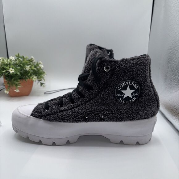 Converse Chuck Taylor 7.5 Shoes All Star Platform High Sherpa Sneakers Women - Picture 6 of 16